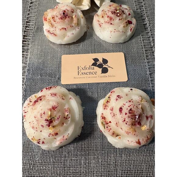Exfolia Essence 6 Handcrafted Wax Aroma Rose Shaped Melts made with Soy or Bees - Picture 5 of 6